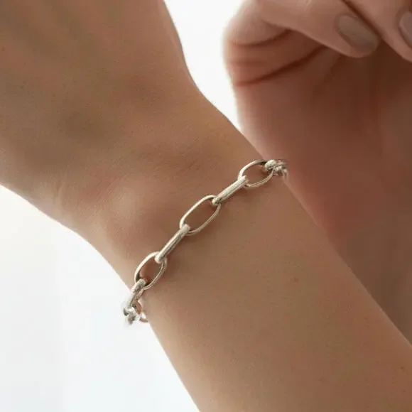 Native Handmade Chain, Sterling Silver-adj. to 9”- Sally Shurley - Picture 3 of 6